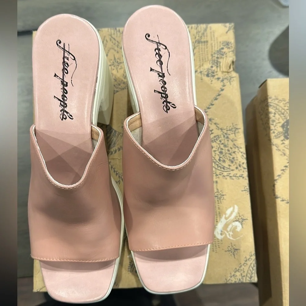 FREE PEOPLE 'Zoe' Platform Slide Sandal in Pink Size 10/41